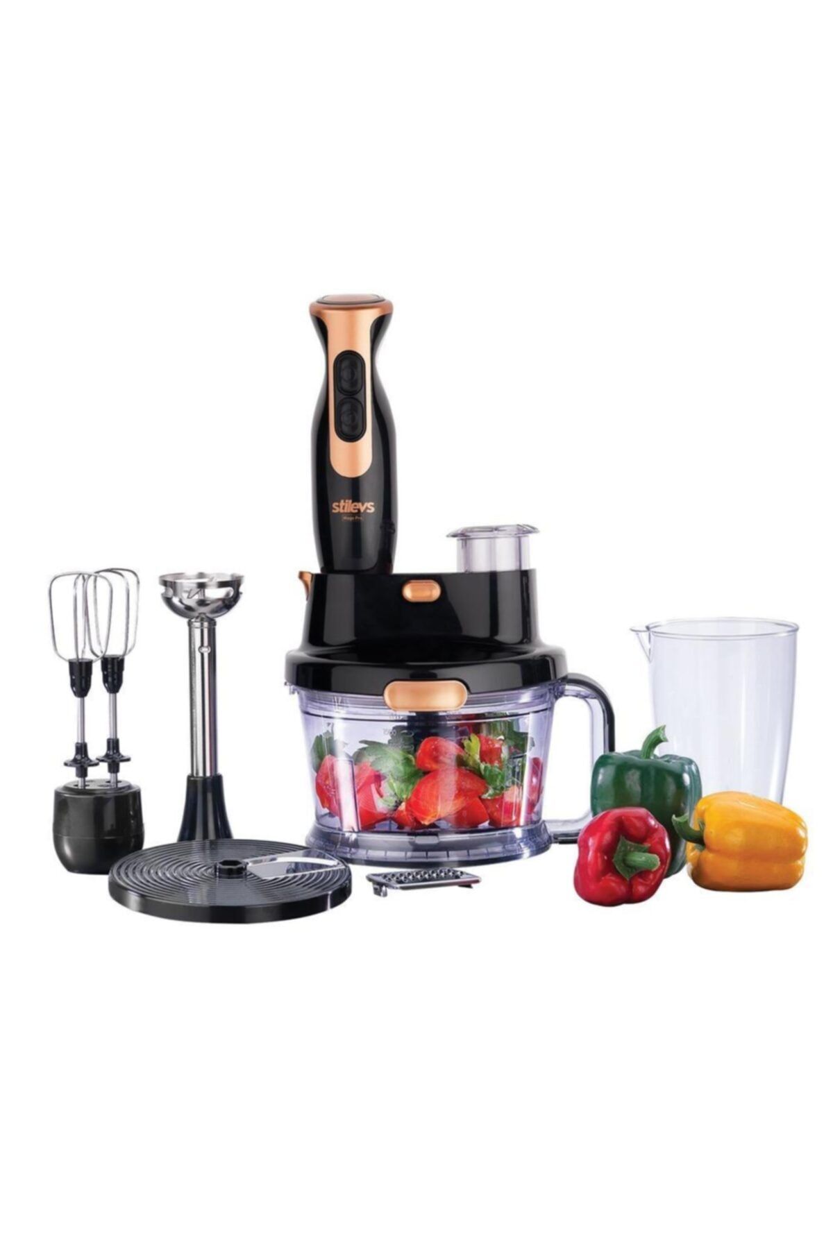 8692867153155 Mago Pro El Blender Seti Siyah-bakır - Görsel 1